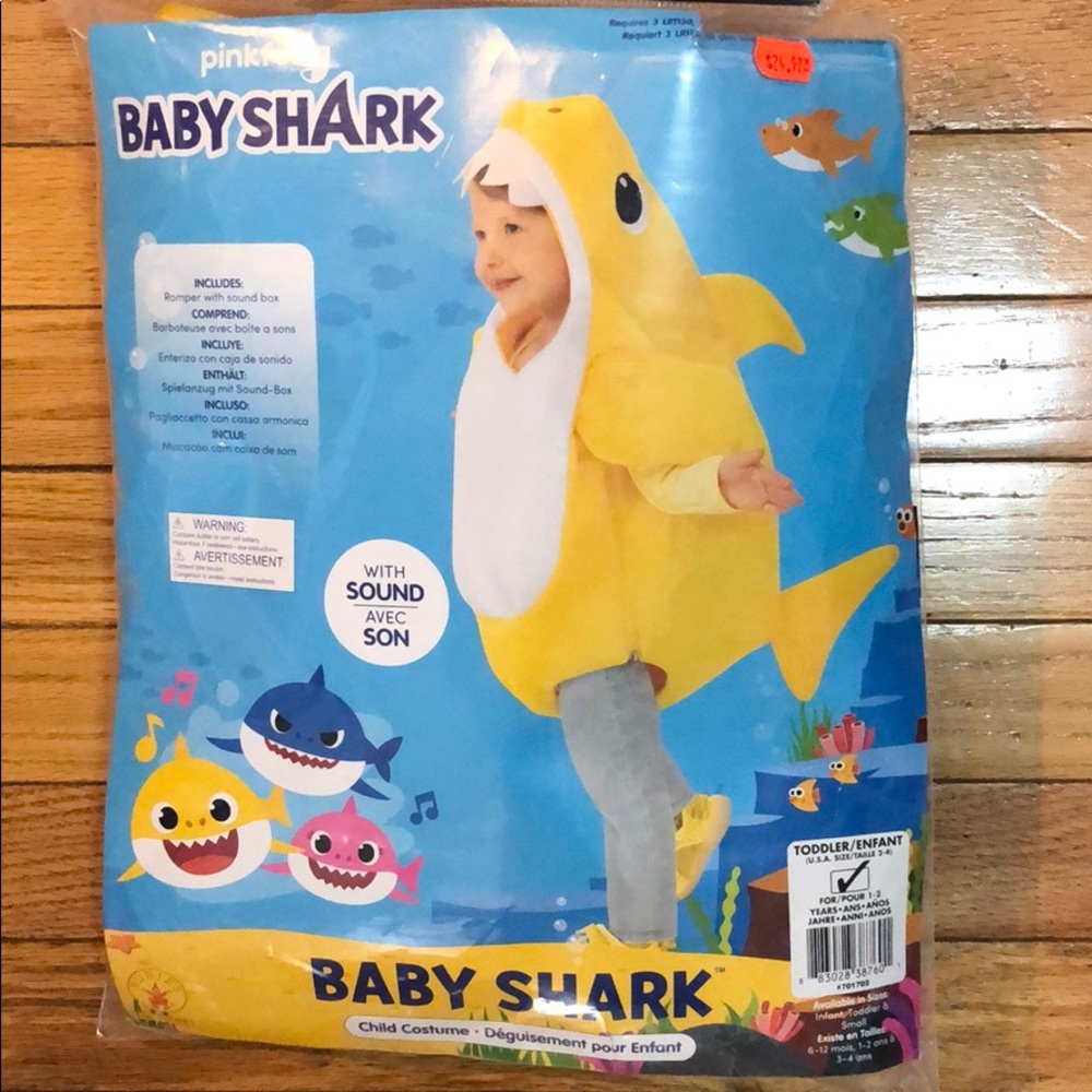 COPY - Pinkfong Baby Shark Costume Size 2-4